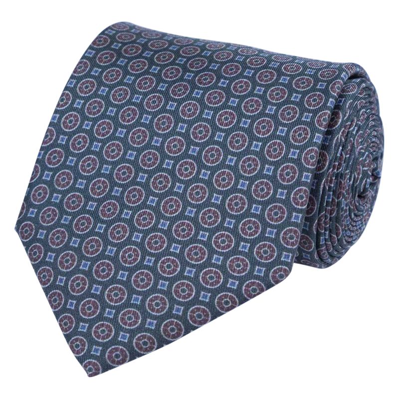 Portia Slips Grøn Med Blåt/Rødt Mønster