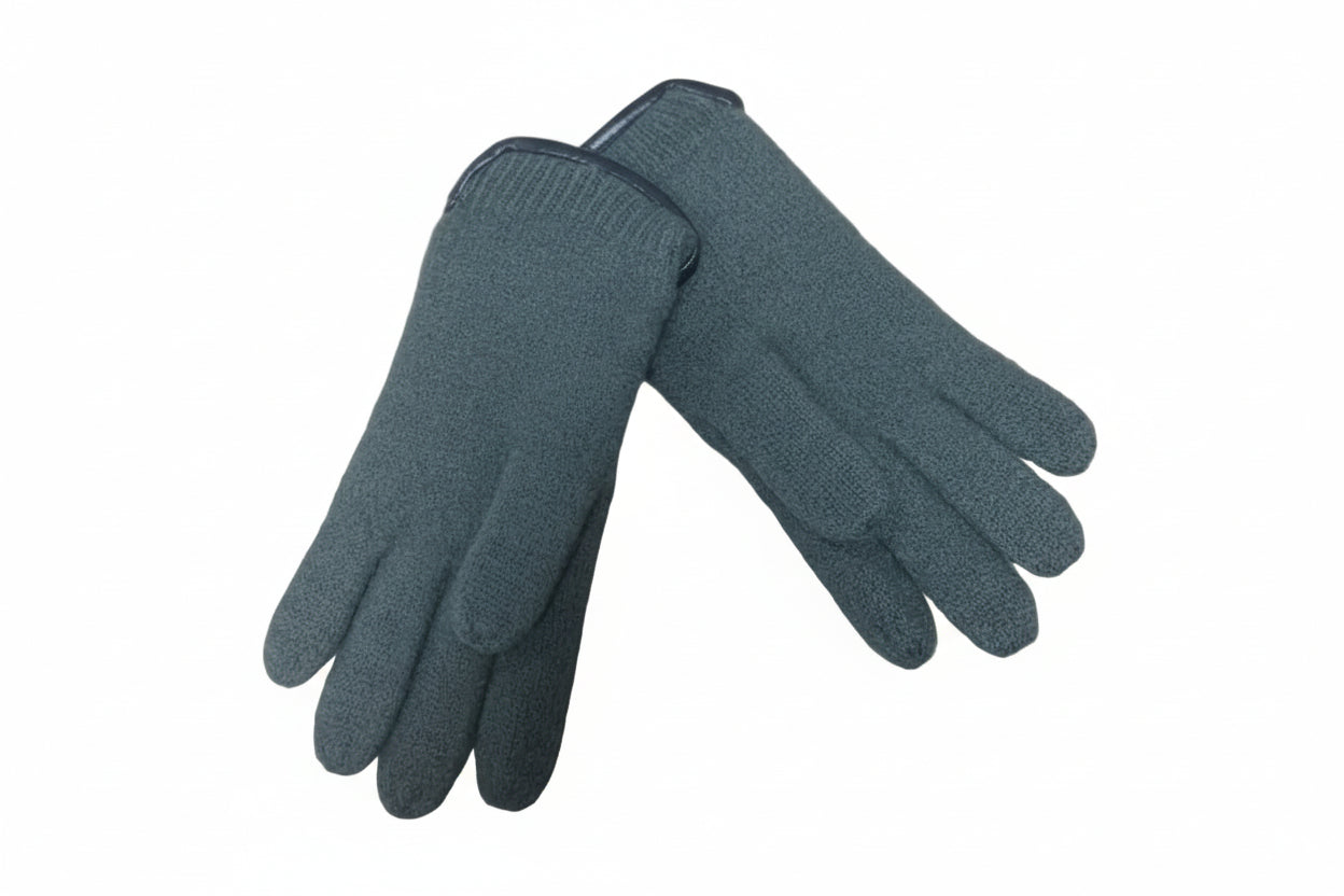 Fiebig Gloves Solid – Uldhandsker med Læderkant