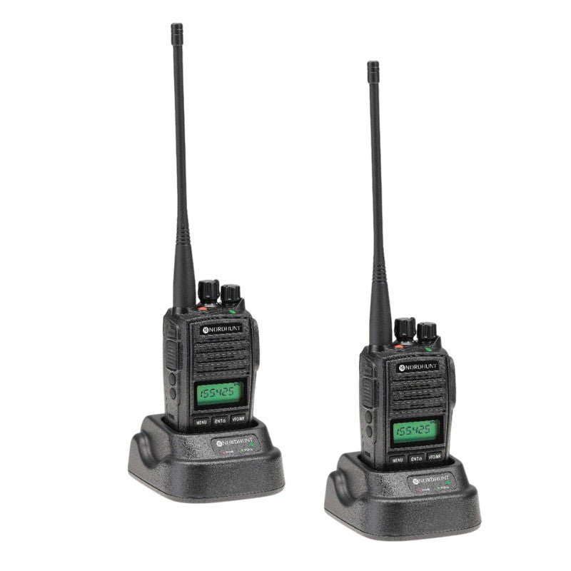 Nordhunt jagtradio - SORT - inkl. skovantenne, headset m.m.