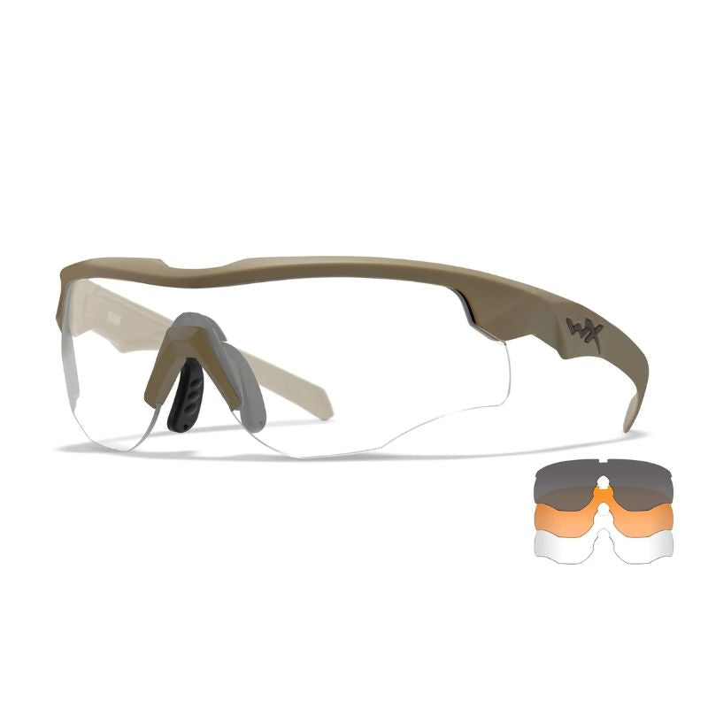 Wiley X Rogue Comm Grey/Clear/Rust Tan Frame