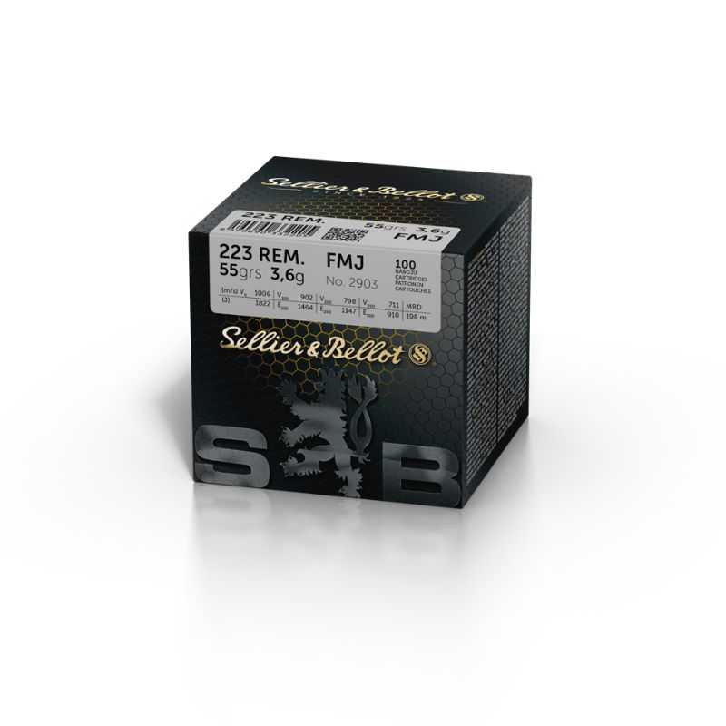 Sellier & Bellot .223 Remington FMJ 3,6 g/55 grs., 100 Stk.