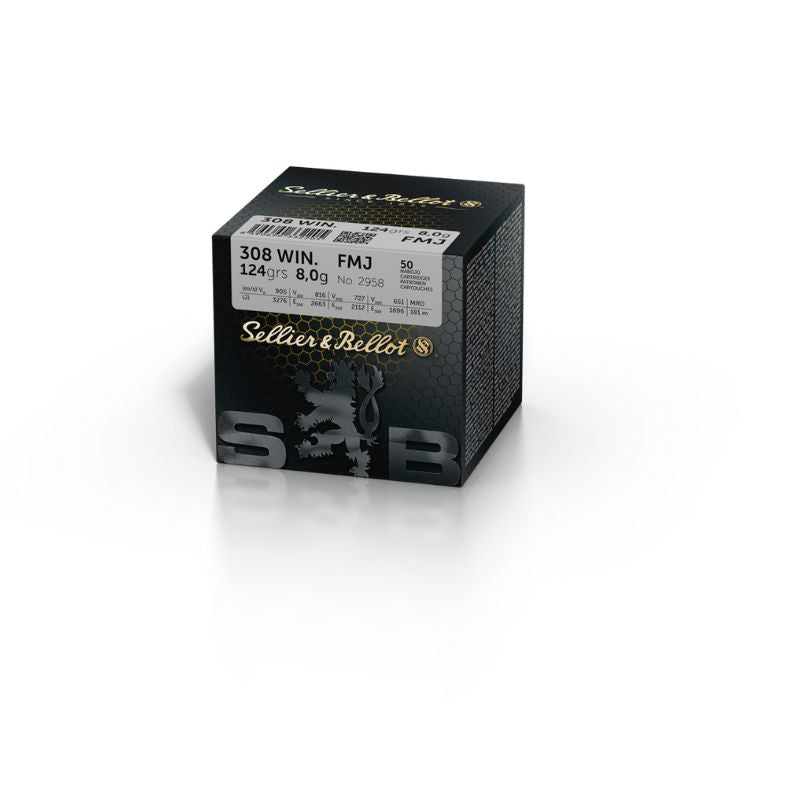 Sellier & Bellot FMJ .308 Win. 8,0 g124 grs. 50 stk.