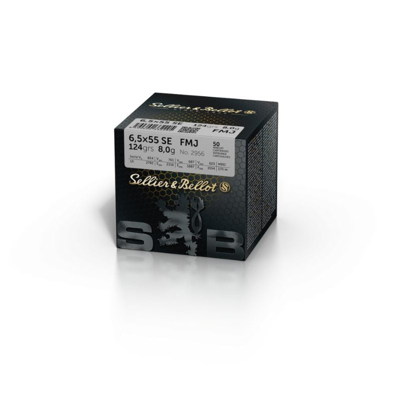 Sellier & Bellot FMJ 6,5x55 8,0 g/124 grs. 50 stk.