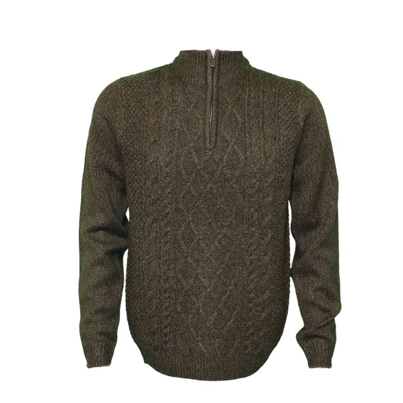 Irsk strik Kinsale Med 1/4 Lynlås