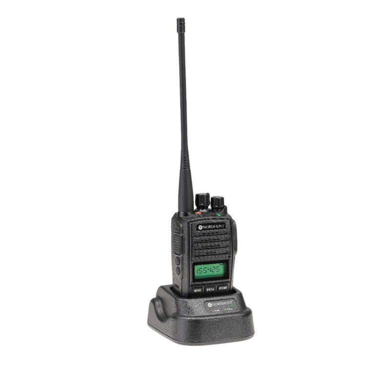 Nordhunt jagtradio - SORT - inkl. skovantenne, headset m.m.