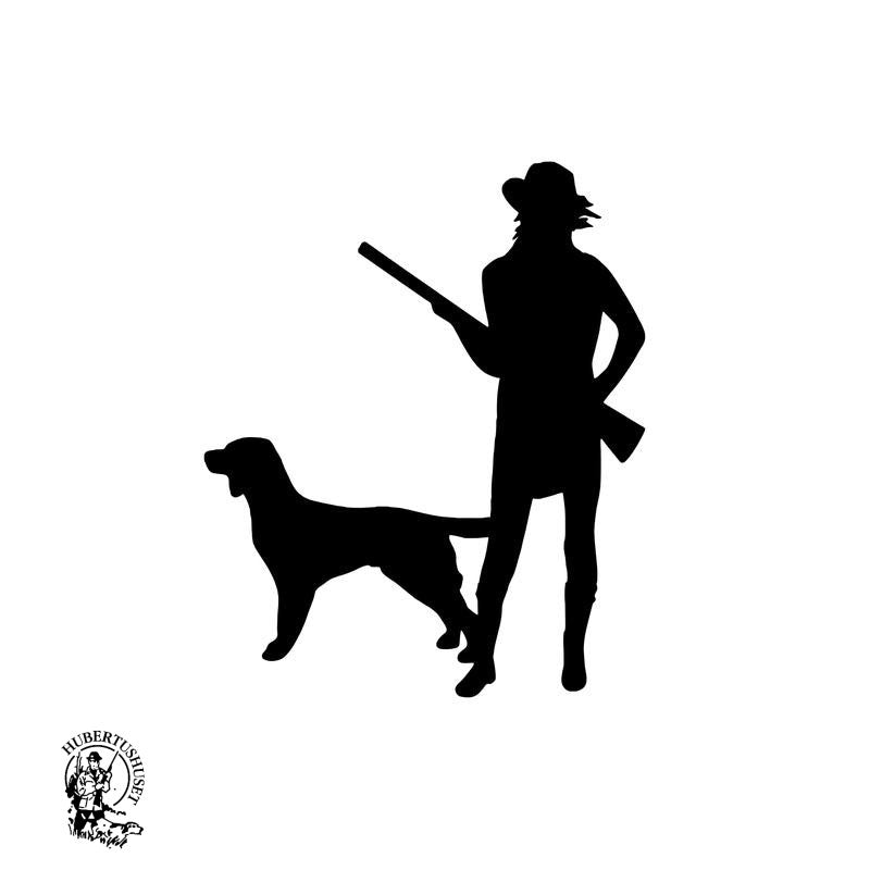 By Brorson Foliemærke Jægerinde m/Hund Sort
