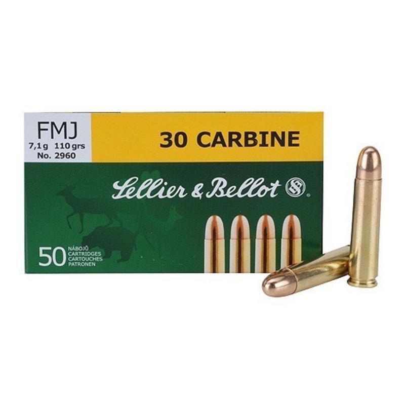 Sellier & Bellot .30 Carabine FMJ 7,1 g/110 grs., 50 Stk.