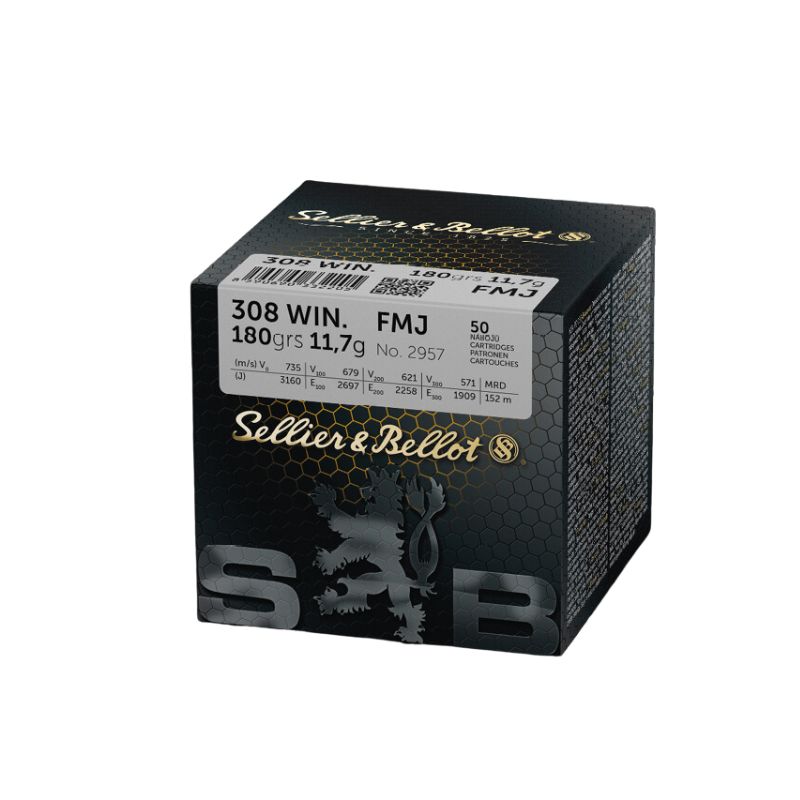 Sellier & Bellot FMJ .308 Win. 11,7 g/180 grs. 50 stk.