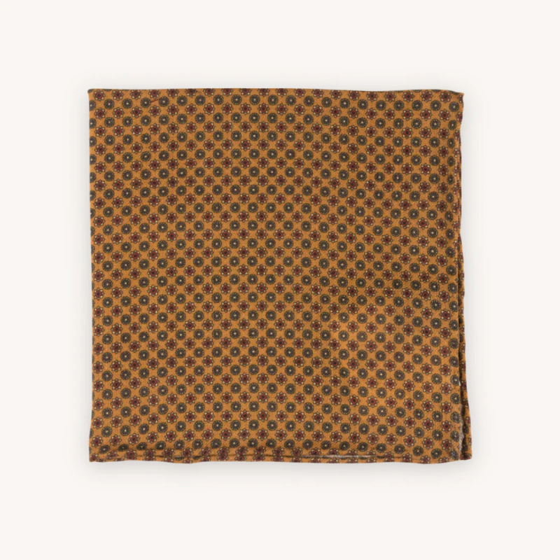Portia Wool Pocket Square Mustard