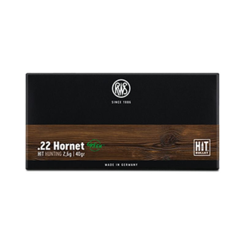 RWS 22. Hornet Hit Blyfri Riffelpatron 2,6g/41Gr
