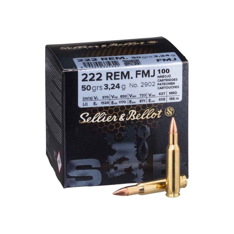 Sellier&Bellot FMJ 222 Rem 3,24g/50gr 100 stk.