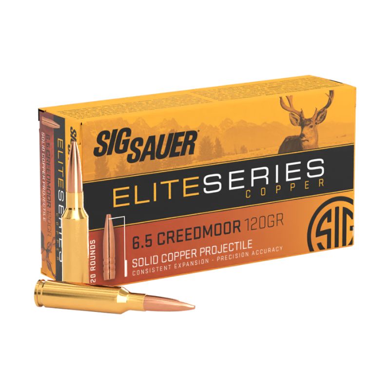 Sig Sauer Elite Copper Blyfri Riffelpatron 6,5 Creedmoor 120gr / 7,8g