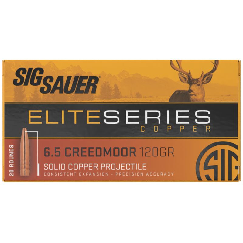 Sig Sauer Elite Copper Blyfri Riffelpatron 6,5 Creedmoor 120gr / 7,8g