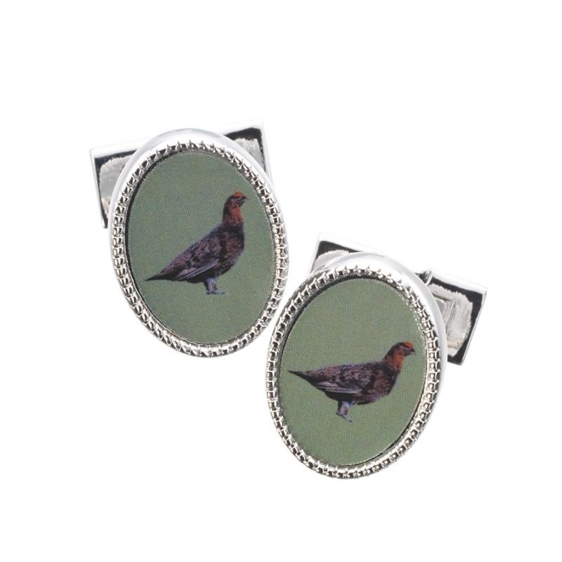 Laksen Enamel Grouse Cuff Links