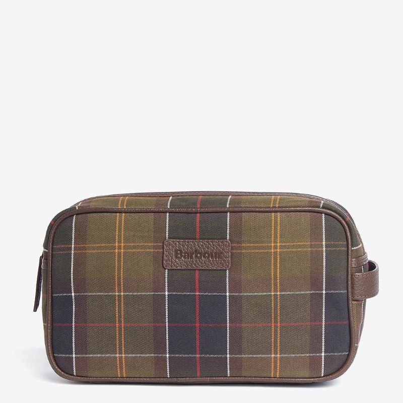 Barbour Tartan & Leather Washbag