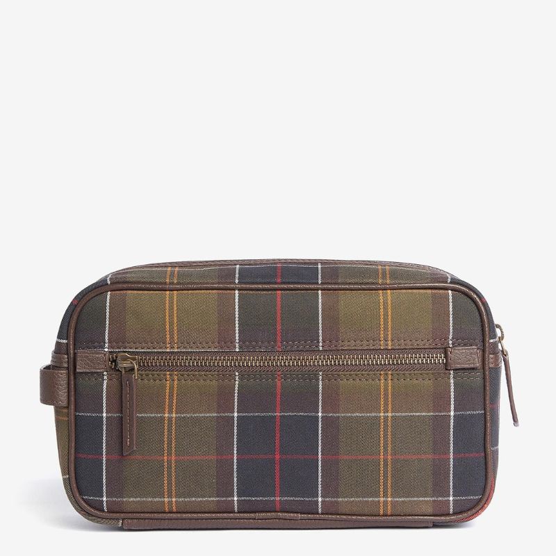 Barbour Tartan & Leather Washbag