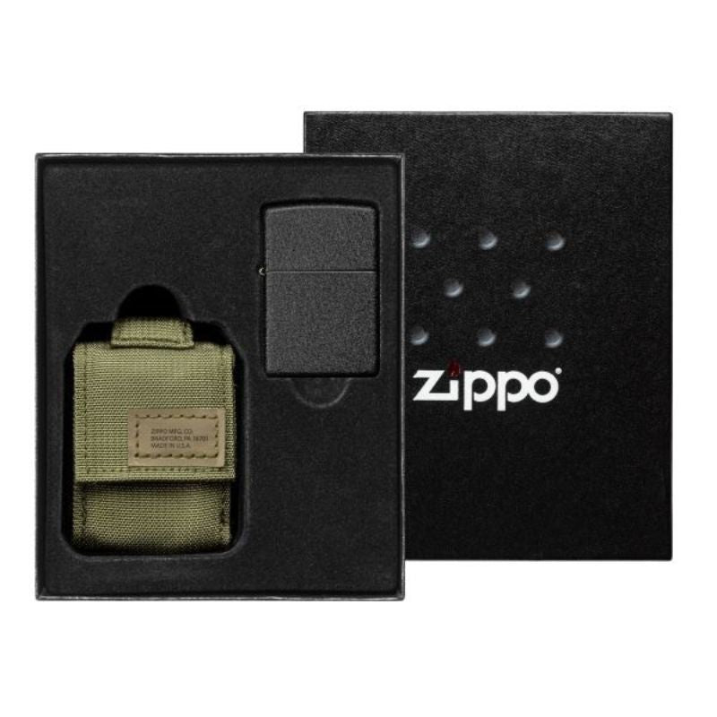 Zippo 5 D OD Green Pouch/Black Crackle Gavesæt