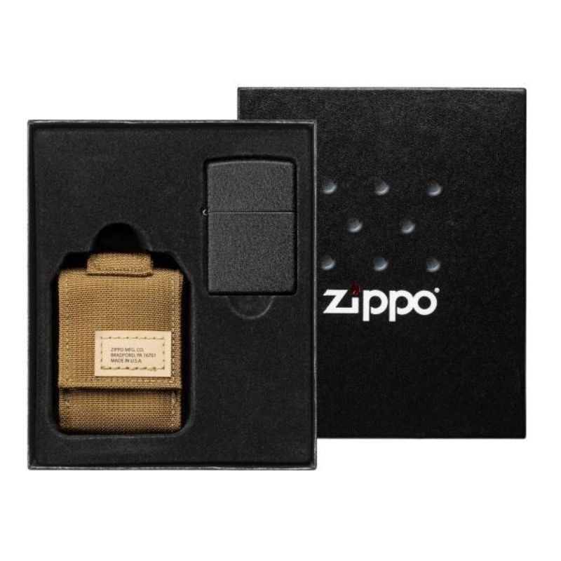 Zippo 5 D Coyote Pouch/Black Crackle Gavesæt